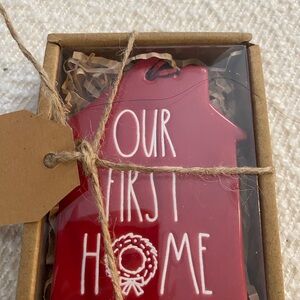 Rae Dunn Red 'Our First Home' Ornament